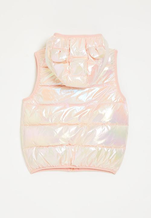 Pop Candy - Puffer vest with animal ears - translucent pink