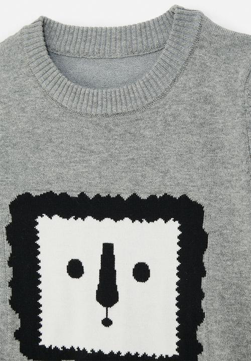 Pop Candy - Placement graphic knit jersey - grey