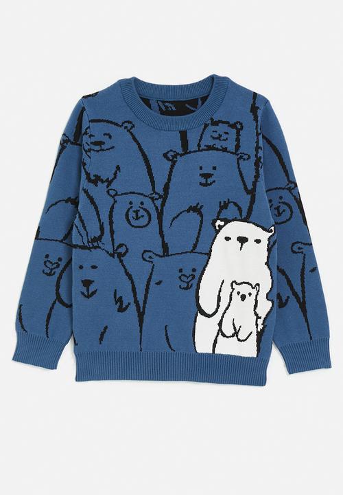 Pop Candy - Bear family jersey - sea blue