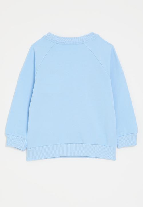 Pop Candy - Elephant graphic raglan sweatshirt - columbia blue