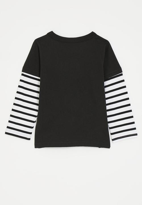 Pop Candy - Slogan twofer t-shirt - black/white
