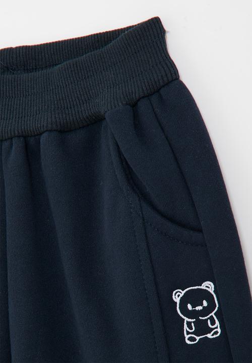 Pop Candy - Bear embroidered sweatpants - navy