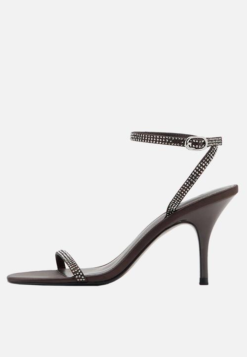 MANGO - Gol ankle strap - brown