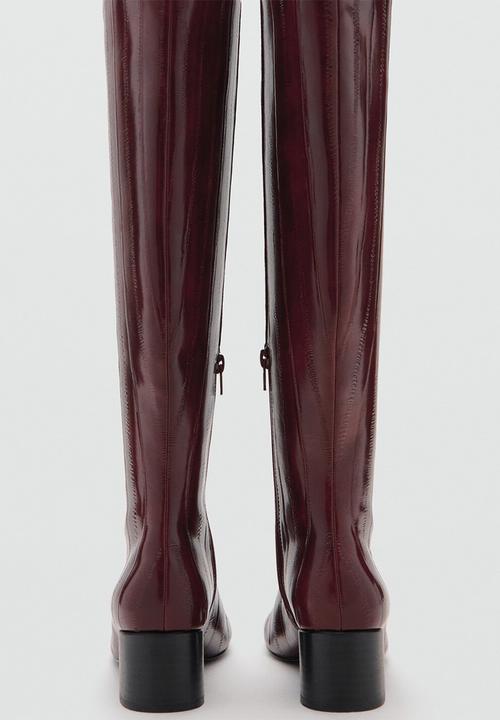 MANGO - Mimi knee length boot - dark red