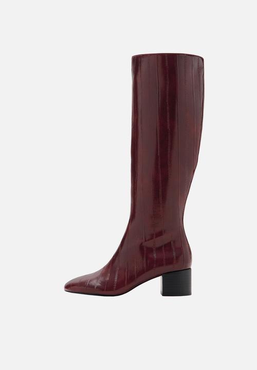 MANGO - Mimi knee length boot - dark red