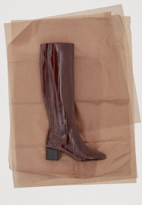 MANGO - Mimi knee length boot - dark red