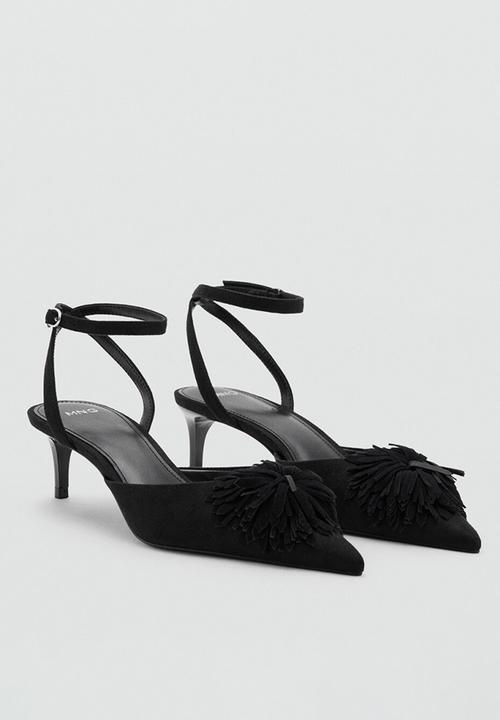 MANGO - Pom ankle strap - black