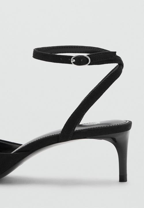 MANGO - Pom ankle strap - black