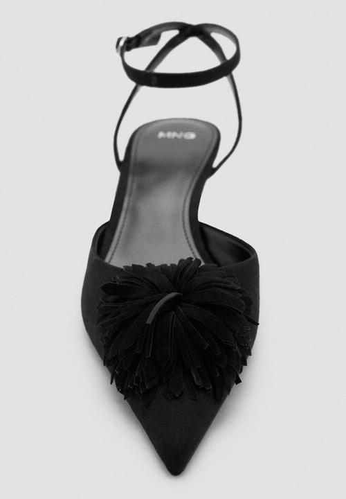 MANGO - Pom ankle strap - black