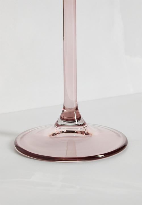 Excellent Houseware - Smoke champagne glass set of 2 - rose