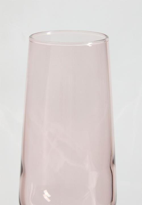 Excellent Houseware - Smoke champagne glass set of 2 - rose