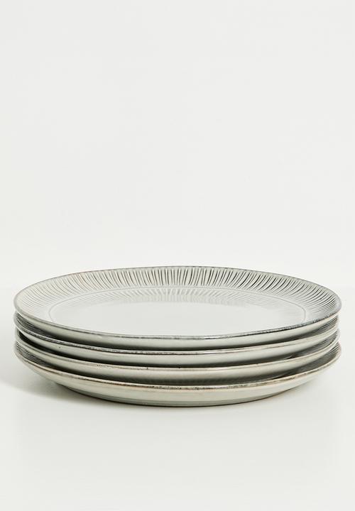 Excellent Houseware - Shift reactive dinner plate set of 4 - Grey
