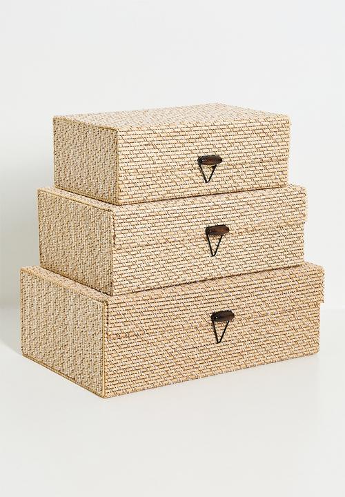 H&S - Nested décor basket set of 4 - natural