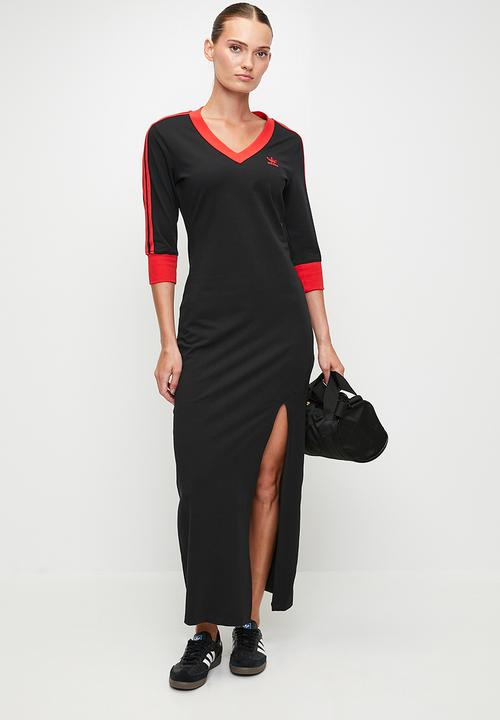 adidas Originals - V-Neck Maxi Dress W S26 - black
