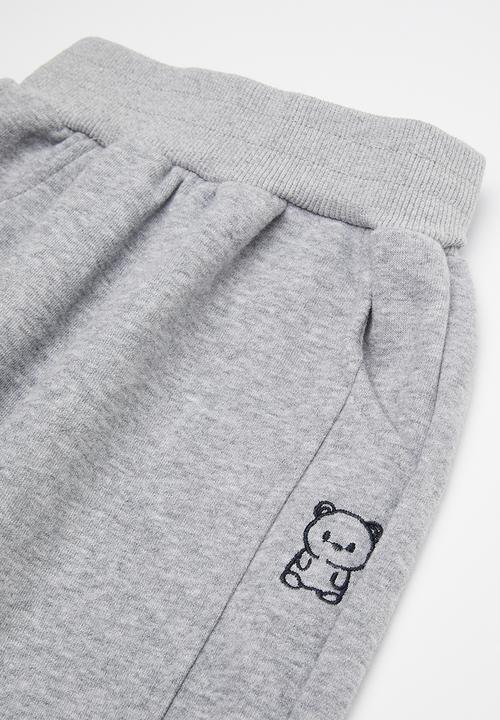 Pop Candy - Bear embroidered sweatpants - grey