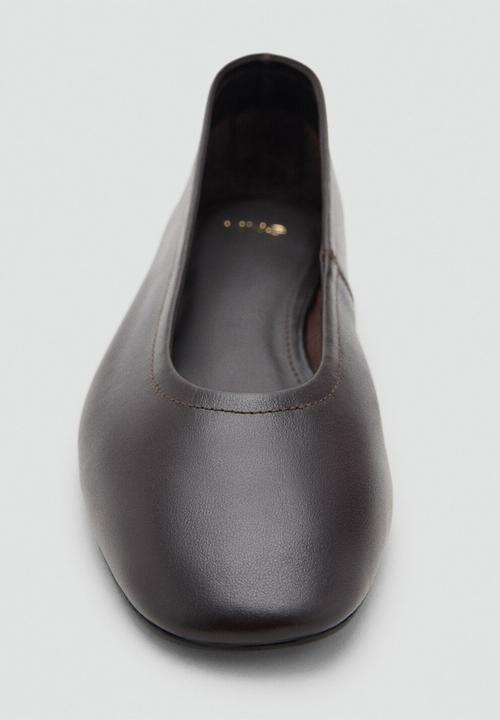 MANGO - Luna leather pump - dark brown