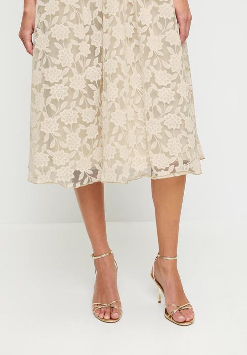 MILLA - Ecru lace midi dress - ecru