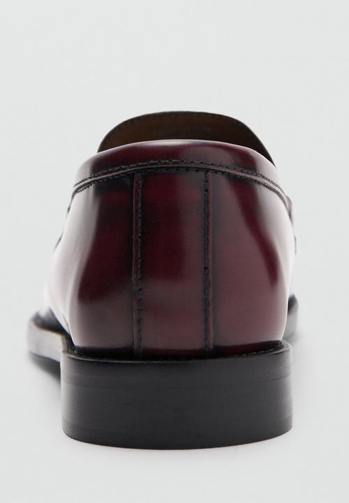 MANGO - Luisa leather loafer - dark red