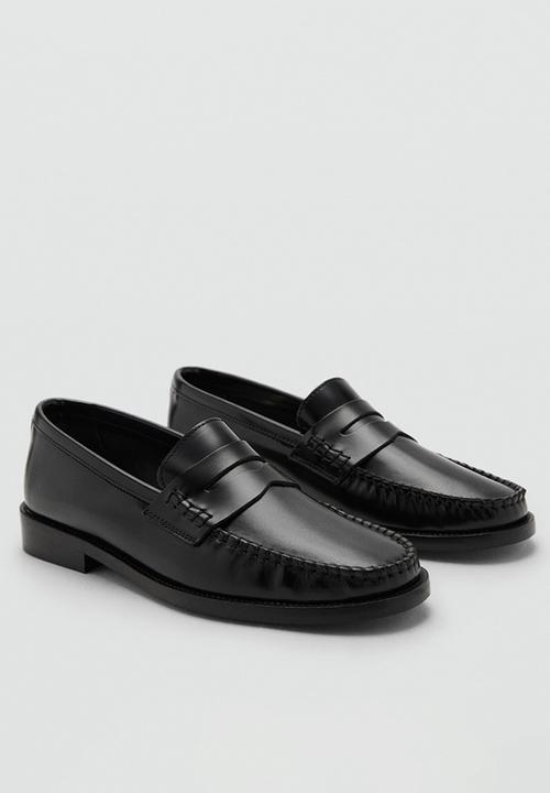 MANGO - Luisa leather loafer - black
