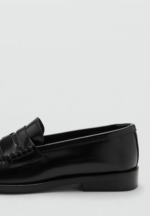 MANGO - Luisa leather loafer - black