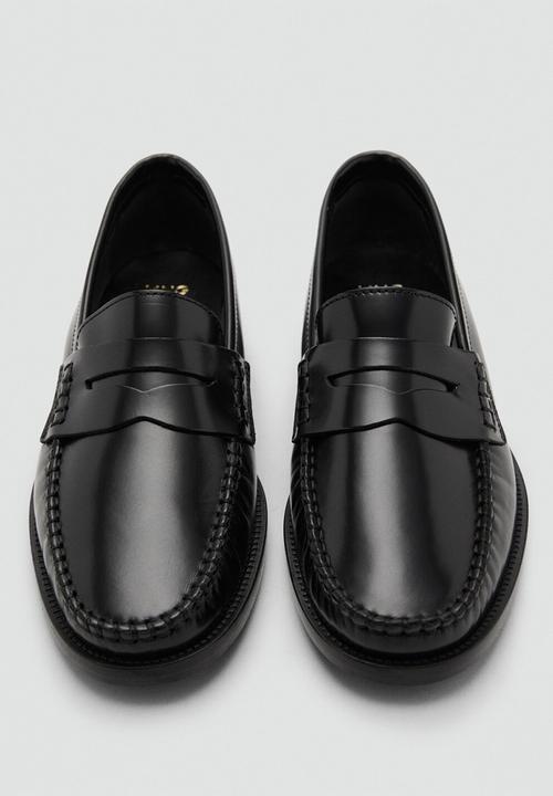 MANGO - Luisa leather loafer - black