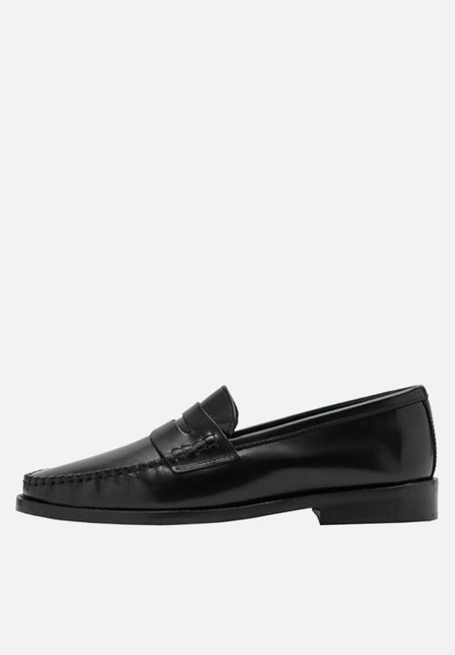 MANGO - Luisa leather loafer - black