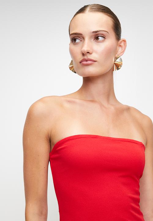 MILLA - Red ruffle statement maxi dress - red