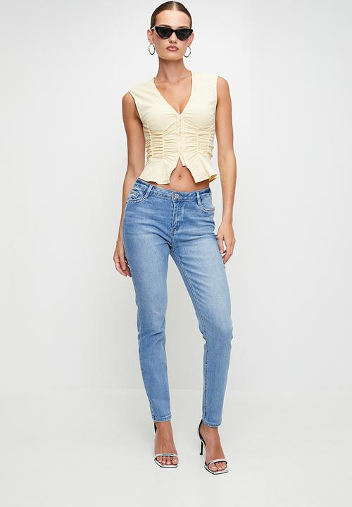 SISSY BOY - Marissa Mid Waist Skinny With Back Pocket Flaps   - Light Vintage