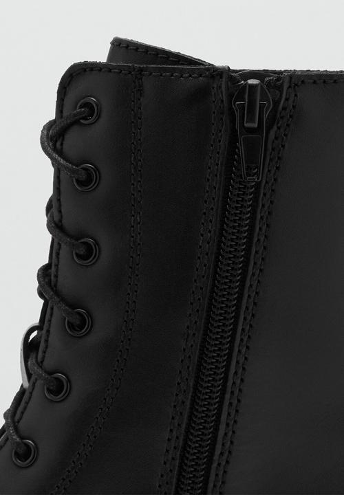 MANGO - Lola lace up boot - black