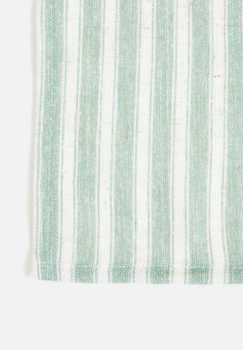 Sixth Floor - Stripe Loft Linen Napkins - Olive