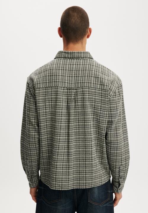 Cotton On - Remi Long Sleeve Shirt - Black Textured Check