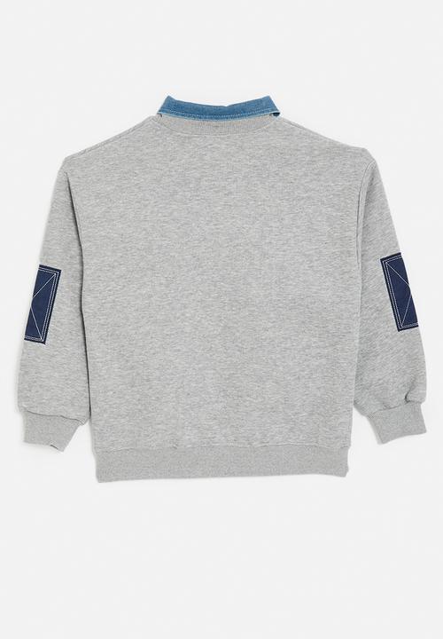 Pop Candy - Sweatshirt with detachable collar - grey