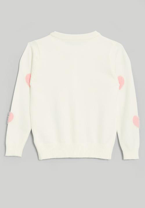 Pop Candy - Button down cardigan - white/pink hearts