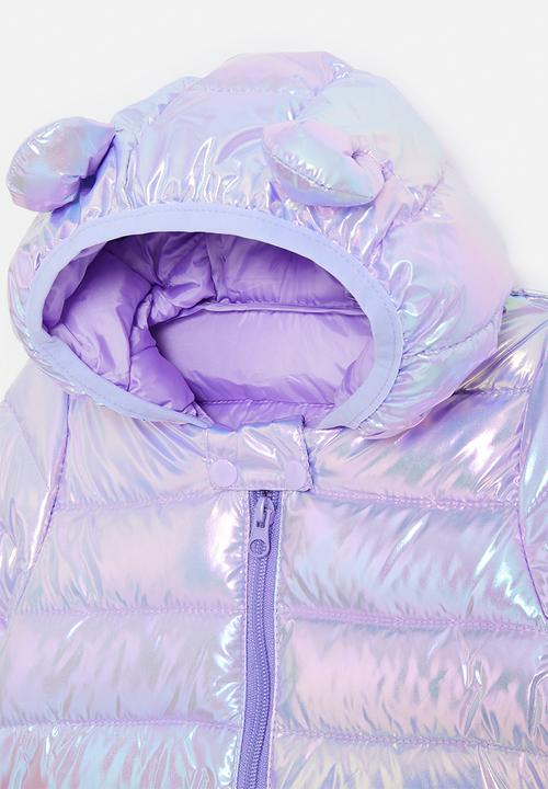Pop Candy - Puffer with bear ears - purple shimmer