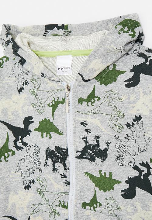 Pop Candy - Aop dino hoodie - cloud grey