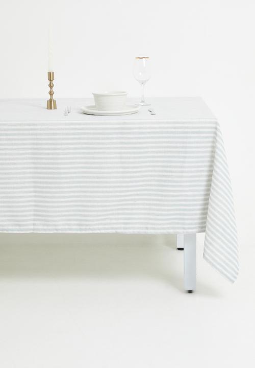 Sixth Floor - Stripe Loft Linen Tablecloth  - Charcoal