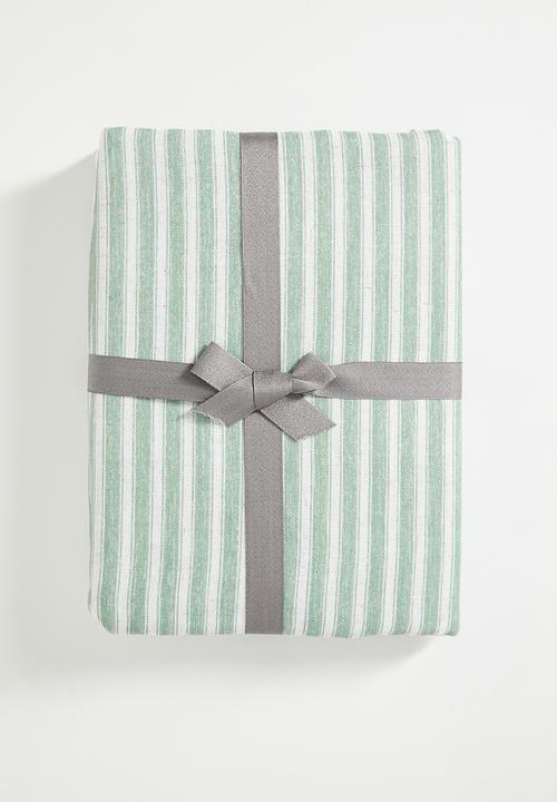 Sixth Floor - Stripe Loft Linen Tablecloth - Olive