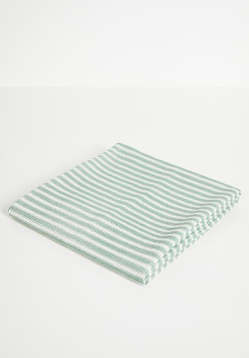 Sixth Floor - Stripe Loft Linen Tablecloth - Olive