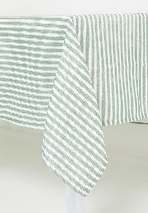Sixth Floor - Stripe Loft Linen Tablecloth - Olive