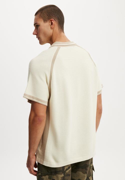 Cotton On - Knitted Sports Polo - Off White