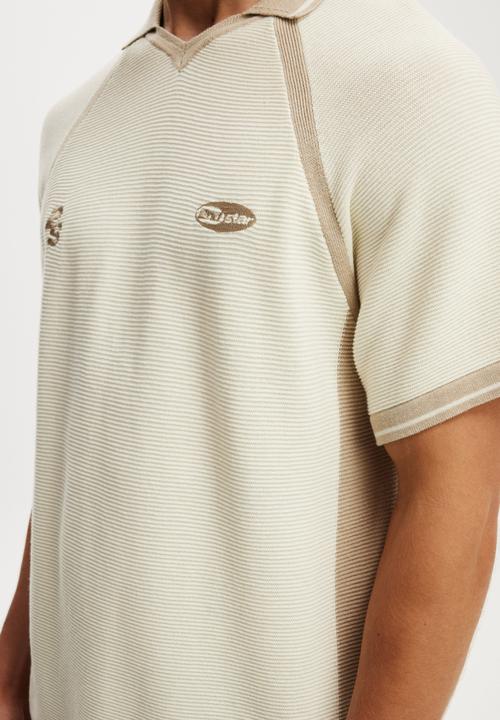 Cotton On - Knitted Sports Polo - Off White