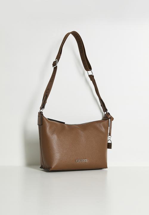 【ブラウン(COG)】GUESS ショルダーバッグ (W)MALEENA Convertible Top Zip GUESS - 【ブラウン(COG)】GUESS ショルダーバッグ (W)MALEENA