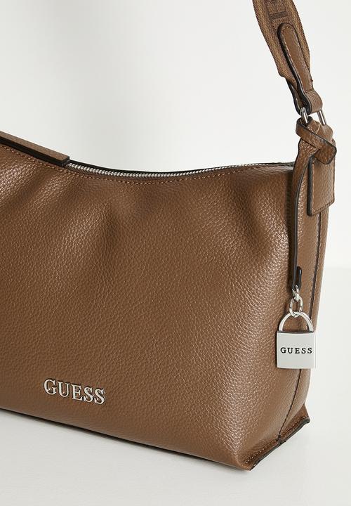 【ブラウン(COG)】GUESS ショルダーバッグ (W)MALEENA Convertible Top Zip GUESS - 【ブラウン(COG)】GUESS ショルダーバッグ (W)MALEENA