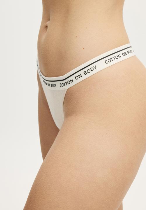 Cotton On - Branded Cotton Tanga G String Brief - Butterscotch Marle