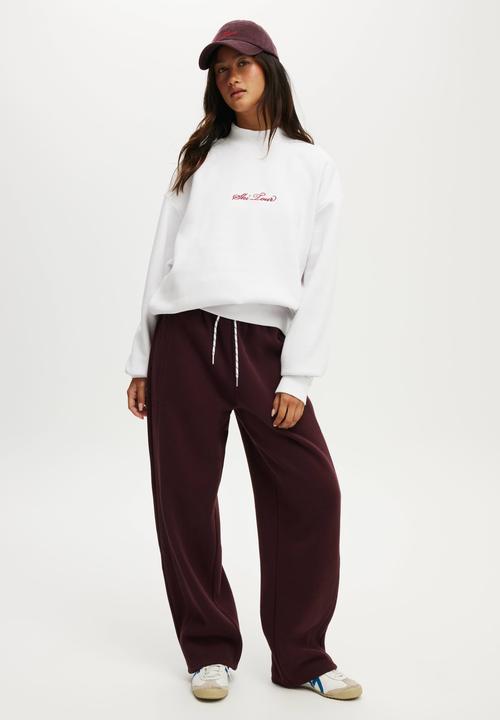 Cotton On - Plush Mock Neck Sweatshirt - White