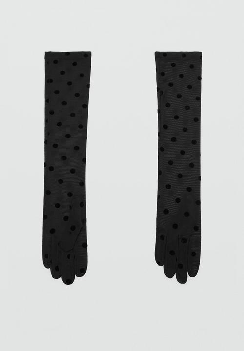 MANGO - Dots gloves - black