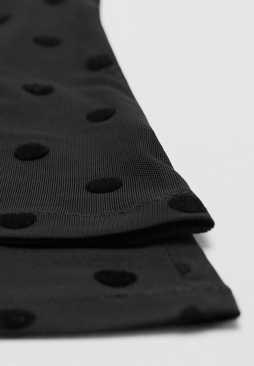 MANGO - Dots gloves - black