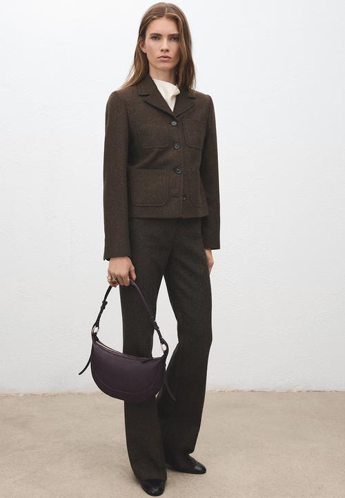MANGO - Ness shoulder bag - burgundy