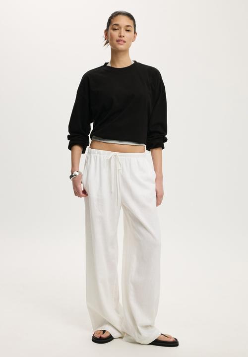 Cotton On - Oversized boxy long sleeve tee - black