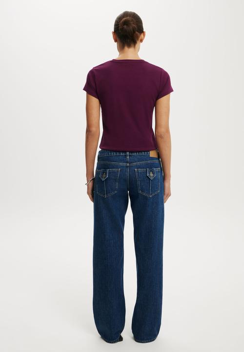 Cotton On - Low rise straight jean - gemini blue pocket